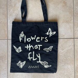 Small Black Tote Bag with Butterfly Print - Never Used